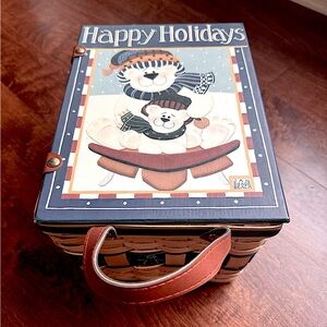 NWT Jan Shade Beach Holiday Storage Lidded Picnic Baskets Polar Bears Baking